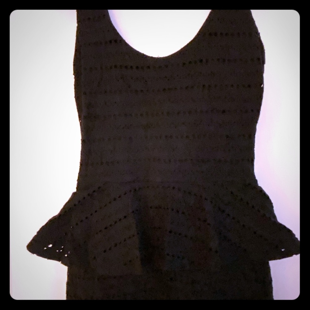 Aqua peplum black dress small - great condition!